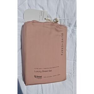 Olive Crate 100% Eucalyptus TENCEL Cooling - QUEEN Sheet Set 4pc Roseblush